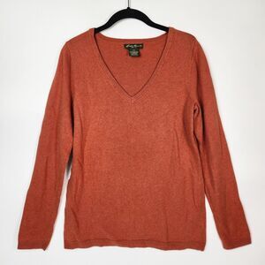 Eddie Bauer Women's V-Neck Sweater - Rust
